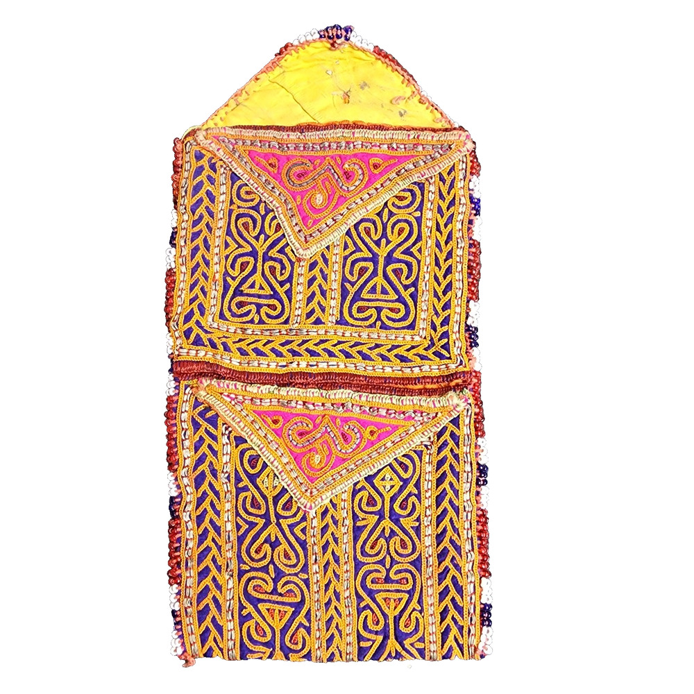 Kuchi Embroidered Pouch Wallet Afghan Handmade Beaded 9"x4.5"